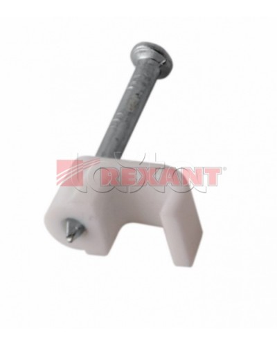 Крепеж кабеля плоский 8мм х 3мм (10шт/уп) REXANT 07-4207 в Октябрьском Держатели, клипсы, скобы Pintop.ru