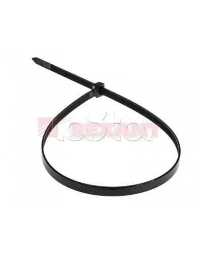 Хомут-стяжка нейлоновый 8х500 мм чёрный (100шт/уп) REXANT 07-0503 в Октябрьском Стяжки-хомуты Pintop.ru