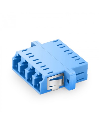 Оптический адаптер OS2, квадро LC, с фланцами, синий Eurolan (36A-S2-4L-02BU) в Октябрьском Проходные адаптеры и розетки оптические Pintop.ru