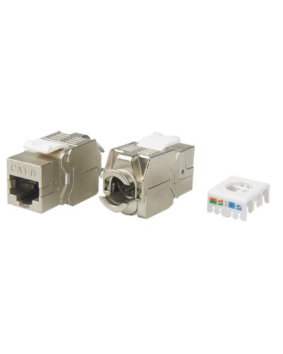Вставка Keystone Jack RJ-45(8P8C) Hyperline KJ8-8P8C-C6-180-TLS-SH-F-WH в Октябрьском Модули Keystone Pintop.ru