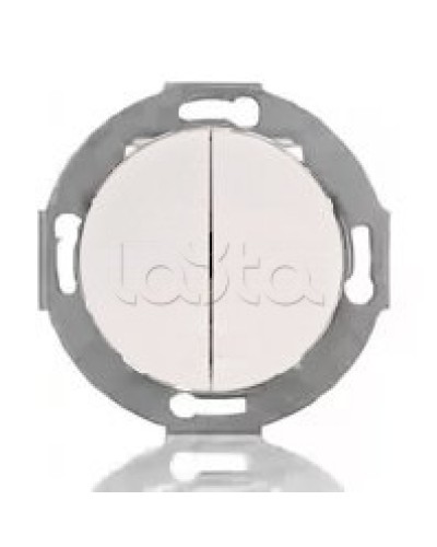 Выключатель двухклавишный Экопласт (схема 5) 10 A, 250 B (белый) Vintage в Октябрьском Розетки компьютерные и телефонные Pintop.ru