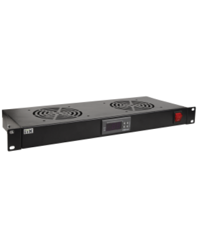 ITK Модуль вентил. 1U с цифр. термостатом 4 вент. черный (FM05-1U4TS-R) в Октябрьском Вентиляторные модули Pintop.ru