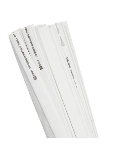 Термоусаживаемая трубка ТУТ нг 12/6 белая в отрезках по 1м EKF PROxima (tut-12-w-1m) в Октябрьском Аксессуары для кабель-канала Pintop.ru