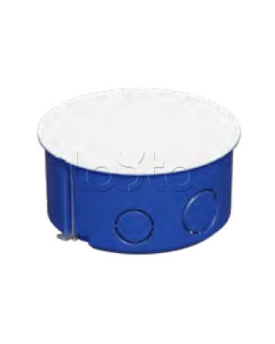 Коробка распред с крышкойдля г/к D100x50мм с металл. лапками, цвет синий IP30 (1шт) Экопласт (44668-1) в Октябрьском Распределительные коробки Pintop.ru