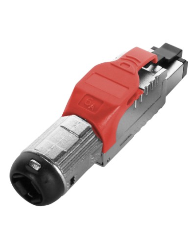 Разъем полевой оконцовки RJ-45 Hyperline (PLUE-8P8C-S-C6A-SH-RD) в Октябрьском Коннекторы Pintop.ru