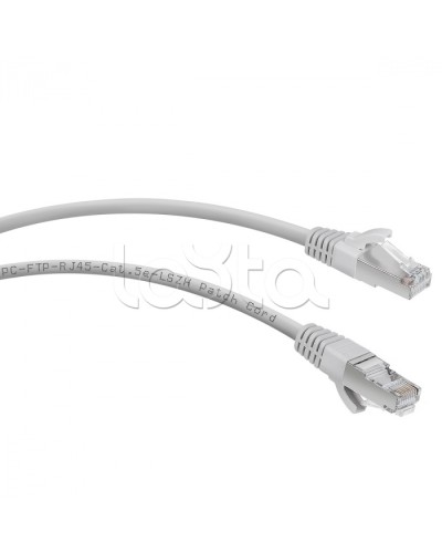 Патч-корд FTP, категория 5е, 1 м, LSZH, экранированный, серый Cabeus PC-FTP-RJ45-Cat.5e-1m-LSZH в Октябрьском Патчкорды (медные) Pintop.ru