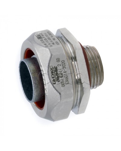 Взрывозащищенная Ex e муфта металлорукав-коробка. DN20 мм. M20х1,5.Никелированная латунь. IP66/6 (EX6014-2020) в Октябрьском Повороты, муфты, тройники Pintop.ru