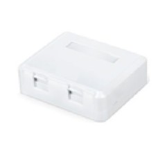 Корпус настенной розетки для установки 2-х вставок типа Keystone Jack, белый