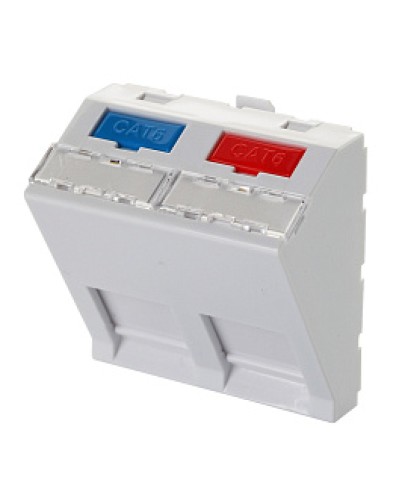 Адаптер 45 × 45 мм для 2 модулей Keystone, наклонный, белый Eurolan (16B-45-04WT) в Октябрьском Модули Keystone Pintop.ru