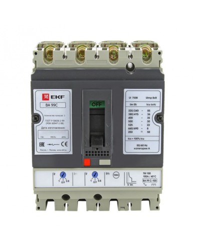 Выключатель автоматический ВА-99C (Compact NS) 160/125А 3P+N 36кА EKF PROxima (mccb99C-160-125+N) в Октябрьском Электротехническое оборудование Pintop.ru