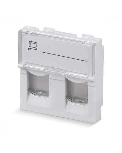 Вставка 45x45 (Mosaic) для 2 модулей формата Keystone Jack (арт.078610) Cabeus (FP-L-45-2M) в Октябрьском Модули Keystone Pintop.ru