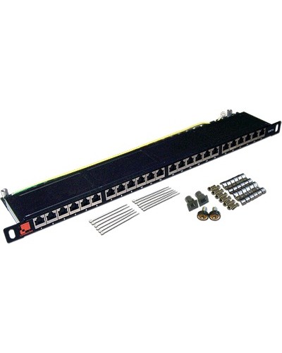 Патч-панель 19, 24 порта RJ-45, категория 6, STP, 0.5U, компактная LANMASTER LAN-PPC24S6 в Октябрьском Патч панель Pintop.ru