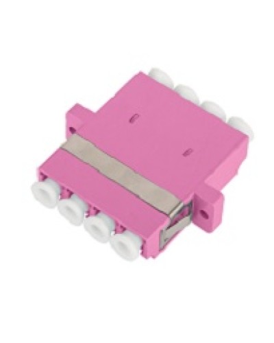 Адаптер NIKOMAX волоконно-оптический, соединительный, многомодовый, стандарта OM4, LC/UPC-LC/UPC, квадро, пластиковый, без шторки, с фланцами, маджента, уп-ка 2шт. в Октябрьском Проходные адаптеры и розетки оптические Pintop.ru