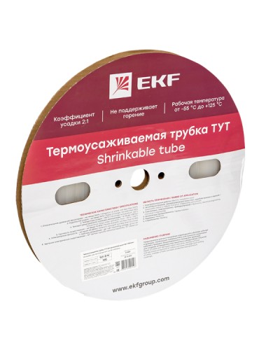 Термоусаживаемая трубка ТУТ 8/4 прозрачная рулон EKF PROxima (tut-8-tr) в Октябрьском Аксессуары для кабель-канала Pintop.ru