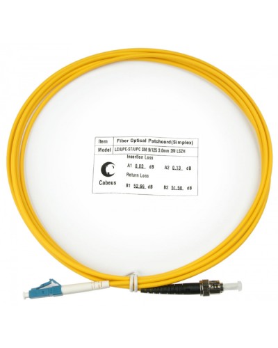 Шнур оптический simplex LC-ST 9/125 sm 2м LSZH Cabeus FOP(s)-9-LC-ST-2m в Октябрьском Патч-корды оптические Pintop.ru
