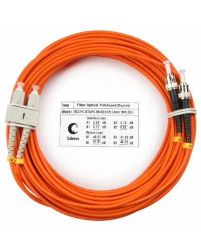 Шнур оптический duplex SC-ST 62,5/125 mm 20м LSZH Cabeus FOP-62-SC-ST-20m в Октябрьском Патч-корды оптические Pintop.ru