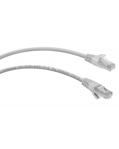 Патч-корд FTP, категория 5e, 1.5 м, экранированный, серый Cabeus PC-FTP-RJ45-Cat.5e-1.5m в Октябрьском Патчкорды (медные) Pintop.ru