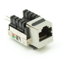 Модуль-вставка типа Keystone, Кат.5e (Класс D), 100МГц, RJ45/8P8C, 110/KRONE, T568A/B, экранированный, металлик, уп-ка 10шт. NETLAN EC-UKJ-SD2-MT-10