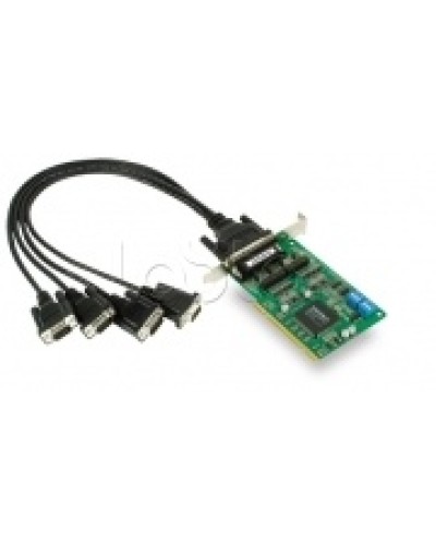 Плата 4-х портовая промышленная RS-232/422/485 для шины Universal PCI + кабель Moxa CP-134U-DB9M в Октябрьском Сетевые карты Pintop.ru