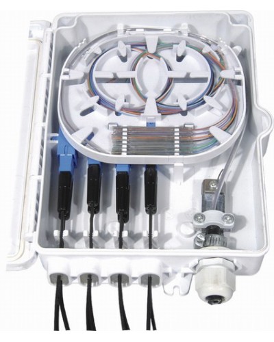 Бокс оптический настенный, 8 портов (SC, duplex LC), без пигтейлов и проходных адаптеров Hyperline FO-WBI-8A-GY в Октябрьском Кросс оптический Pintop.ru