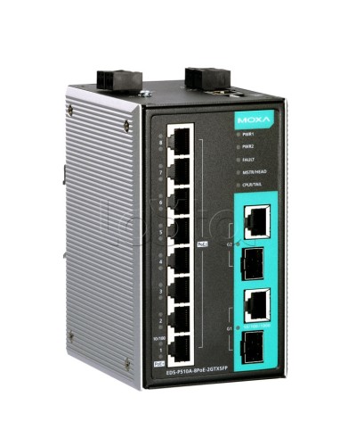 Коммутатор PoE 10-портовый Moxa EDS-P510A-8PoE-2GTXSFP-T в Октябрьском Коммутаторы Pintop.ru