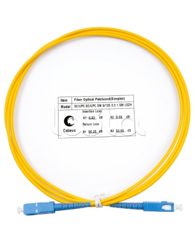 Шнур оптический simplex SC-SC 9/125 SM 1,5 м LSZH Cabeus FOP(s)-9-SC-SC-1,5M в Октябрьском Патч-корды оптические Pintop.ru
