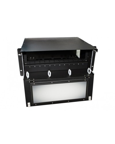 Патч-панель 19” универсальная Hyperline FO-19BX-4U-F2-12xSLT-W120H32-EMP в Октябрьском Кросс оптический Pintop.ru