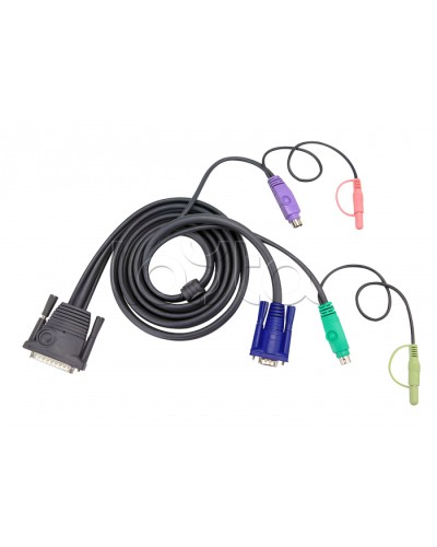 КВМ-кабель с интерфейсами передачи звука, PS/2, VGA (3м) ATEN 2L-1703P в Октябрьском Видеоусилители, Модуляторы, Делители Pintop.ru