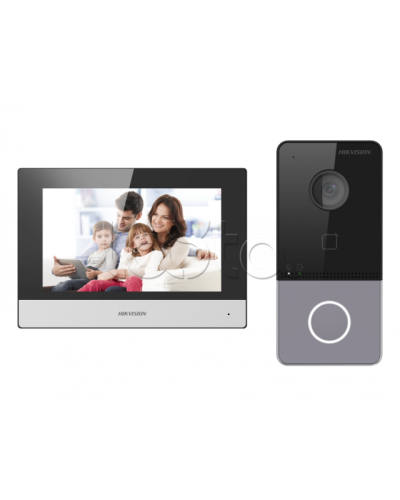 Комплект IP видеодомофона с Wi-Fi Hikvision DS-KIS603-P(C) в Октябрьском Комплекты домофонов Pintop.ru