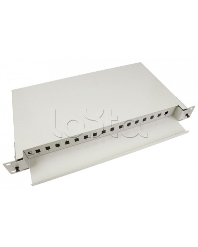 Бокс оптический 19, 1U на 16 SC/2xLC портов Cabeus ODF-19-16-SC в Октябрьском Кросс оптический Pintop.ru