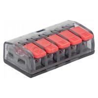 Клемма СМК 221-415 5 отверстий 0.2-4.0 мм2 (50шт.) EKF PROxima (plc-smk-221-415)