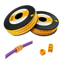 Клипса маркировочная на кабель диаметром 3.6–7.4 мм, символ "4", 500 шт., желтая LANMASTER LAN-MCC-EC24/500-YL