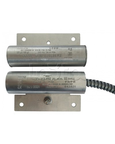 Извещатель охранный точечный магнитоконтактный взрывозащищённый Магнито-контакт Ех ИО102 Al исп.300 вывод с магнитом М-200 1Ex d IIC T6 Gb (кабель 2х0,75) в Октябрьском Извещатели охранные (Ex) Pintop.ru