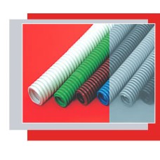 Труба гофрированная HFFR тяжелая диам 16 мм, с зондом, без галогена, трудногорючая, цвет серый Экопласт 21116HFR