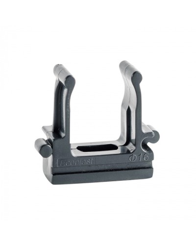 CF16G Держатель (клипса), без галогена, для труб D16мм, цвет чёрный (50шт)Экопласт (41716-50HF-BL) в Октябрьском Держатели, клипсы, скобы Pintop.ru