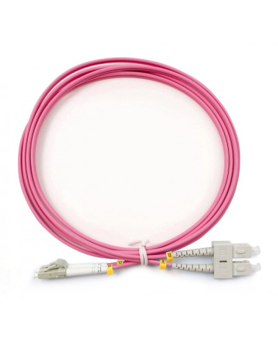 Шнур оптический duplex LC-SC 50/125 mm OM4 2м LSZH Cabeus FOP-50-OM4-LC-SC-2m в Октябрьском Патч-корды оптические Pintop.ru