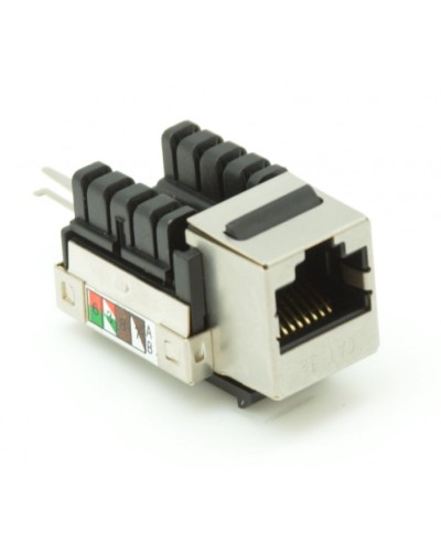 Модуль-вставка типа Keystone, Кат.5e (Класс D), 100МГц, RJ45/8P8C, 110/KRONE, T568A/B, экранированный, металлик, уп-ка 10шт. NETLAN EC-UKJ-SD2-MT-10 в Октябрьском Коннекторы Pintop.ru