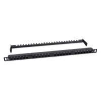 Патч-панель 19" (0,5U) 24 порта RJ-45 кат.5е Cabeus (PLHD-24-Cat.5e-Dual-180-0,5U)