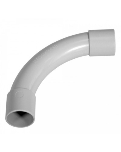 Соединитель угловой д16 безгалогенный (HF) атмосферостойкий серый (70шт/980шт уп/кор) Промрукав (PR13.0356) в Октябрьском Повороты, муфты, тройники Pintop.ru