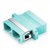 Оптический адаптер, OM3, дуплекс SC, с фланцами, бирюзовый Eurolan (36A-30-2S-02AQ)
