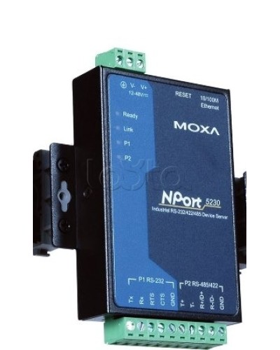 Сервер 2-портовый RS-232 + RS-422/485 в Ethernet Moxa NPort 5230-T в Октябрьском Дополнительное оборудование для ОПС Pintop.ru