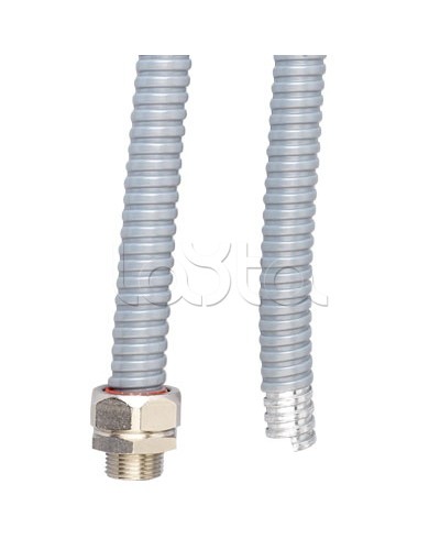 Металлорукав DN 35мм в гладкой ПВХ изоляции, Dвн 35,0 мм, Dнар 43,0, IP66, 25 м, цвет серый DKC 6070-38 в Октябрьском Крепежные изделия Pintop.ru