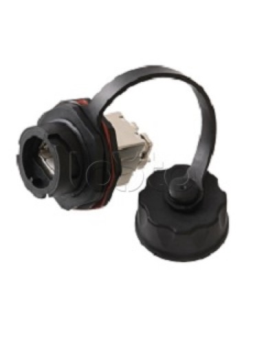 Индустриальный модуль-вставка NIKOMAX, Кат.6a (Класс Ea), 500МГц, RJ45/8P8C, 110/KRONE, T568A/B, экранированный, IP67, с защитной крышкой, черный NIKOMAX (NMC-KJSA2-IS-BK) в Октябрьском Модули Keystone Pintop.ru