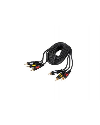 Шнур 3 RCA Plug - 3 RCA Plug 1.5 м GOLD (10шт/уп) REXANT 17-0212 в Октябрьском Патч-корды и пигтейлы Pintop.ru