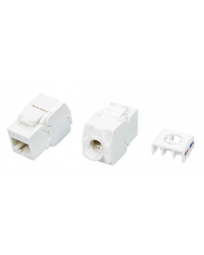 Вставка Keystone Jack RJ-45(8P8C) Hyperline KJ8-8P8C-C6A-180-TLS-WH в Октябрьском Модули Keystone Pintop.ru