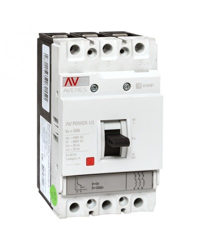 Автоматический выключатель AV POWER-1/3 50А 35kA TR EKF (mccb-13-50-TR-av) в Октябрьском Электротехническое оборудование Pintop.ru