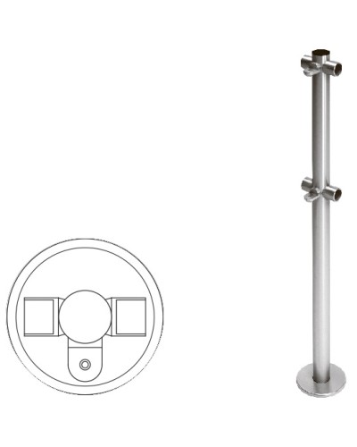 Cтойка ограждения Т-образная с 2-мя полупетлями (антик серебро) Oxgard в Октябрьском Ограждения Pintop.ru