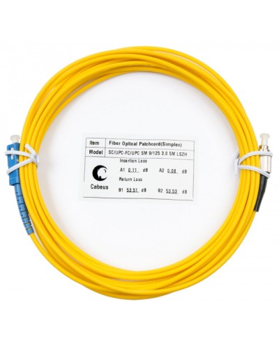 Шнур оптический simplex SC-FC 9/125 SM 5 м LSZH в Октябрьском Патч-корды оптические Pintop.ru