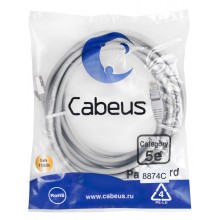 Патч-корд медный F/UTP кат.5е (10м) PVC (серый) Cabeus (PC-FTP-RJ45-Cat.5e-10m)
