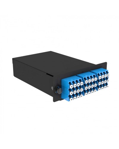 Кассета кроссовая 3 разъема черный Cabeus (FO-OM3-3x12MPO(m)/U-36xLC/U-A-BK) в Октябрьском Кросс оптический Pintop.ru